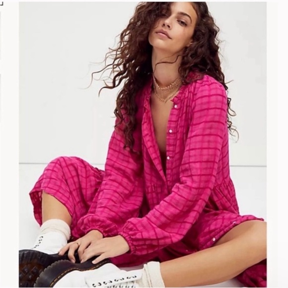 Free People pink maxi dress NEW - Picture 5 of 7